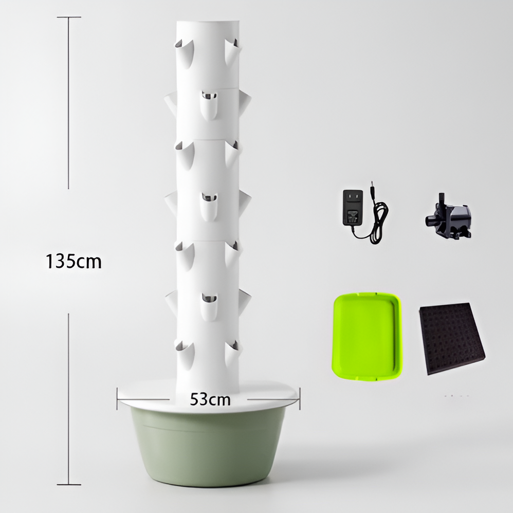 AeroGrove Noir Base 18-Site Vertical Hydroponic Tower System