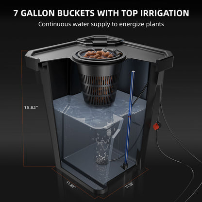 4 Bucket DWC Hydroponic Growing System