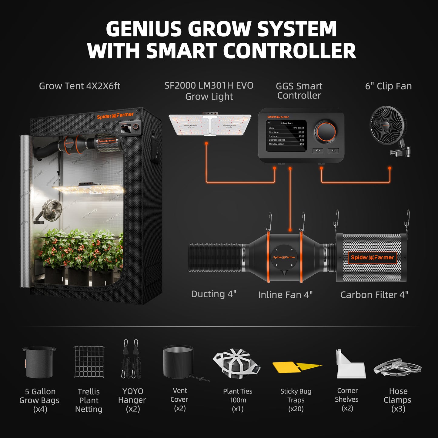 Spider Farmer Grow Tent Kit (2x4)